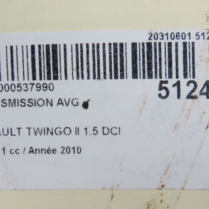 Transmission avant gauche occasion RENAULT TWINGO II Phase 1 06-2007->11-2011 1.5 DCI 65ch 8200661507 7