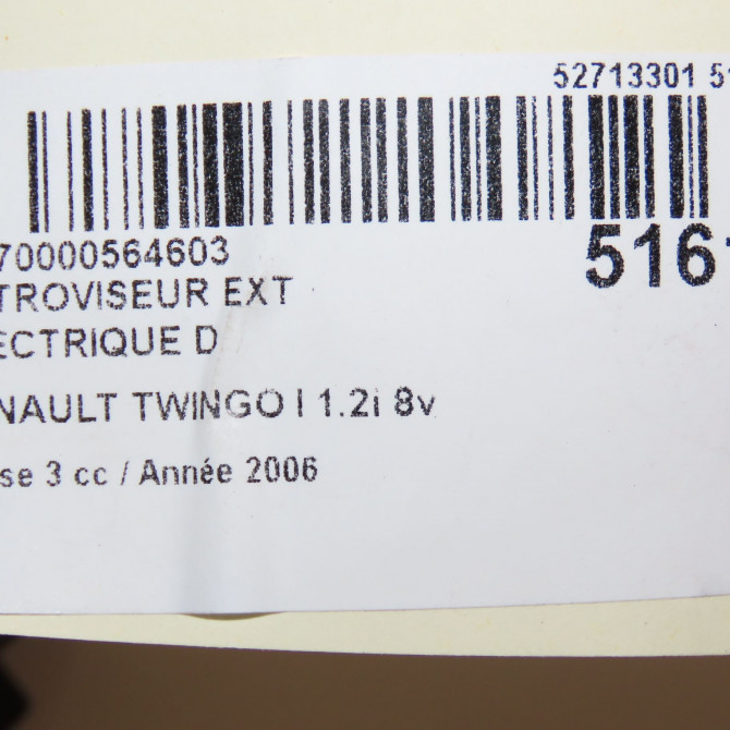 Retroviseur exterieur electrique droit occasion RENAULT TWINGO I Phase 3 08-2000->06-2007 1.2i 8v 60ch 8200039875 6