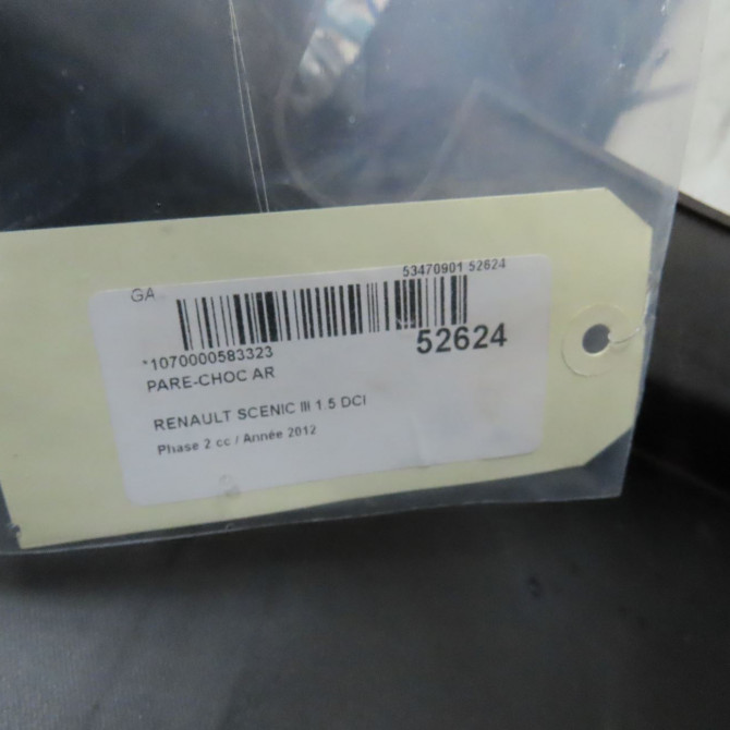 Pare-choc arrière occasion RENAULT SCENIC III Phase 2 12-2011->03-2013 1.5 DCI 110ch 850B26487R 7