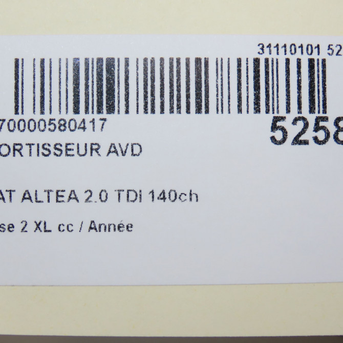 Amortisseur avant droit occasion SEAT ALTEA Phase 2 XL 08-2010->11-2012 2.0 TDI 140ch 1T0413031HE 8