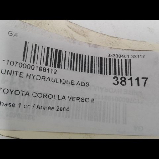 Unité hydraulique ABS occasion TOYOTA COROLLA VERSO II Phase 1 05-2004->06-2007 115 D-4D 440500F021 3