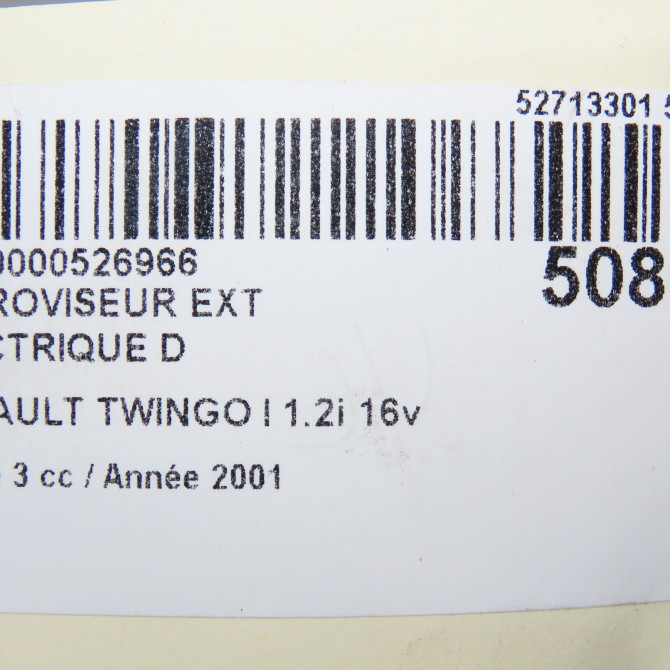 Retroviseur exterieur electrique droit occasion RENAULT TWINGO I Phase 3 08-2000->06-2007 1.2i 16v 8200039875 6