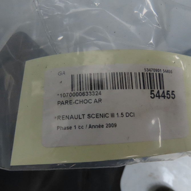 Pare-choc arrière occasion RENAULT SCENIC III Phase 1 04-2009->11-2011 1.5 DCI 105ch 850B26487R 8