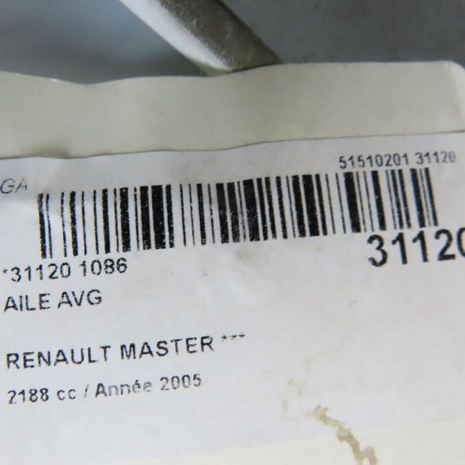 Aile avant gauche occasion RENAULT MASTER II Phase 2 11-2003->10-2006 2.5 DCI 115ch 7751475533 5