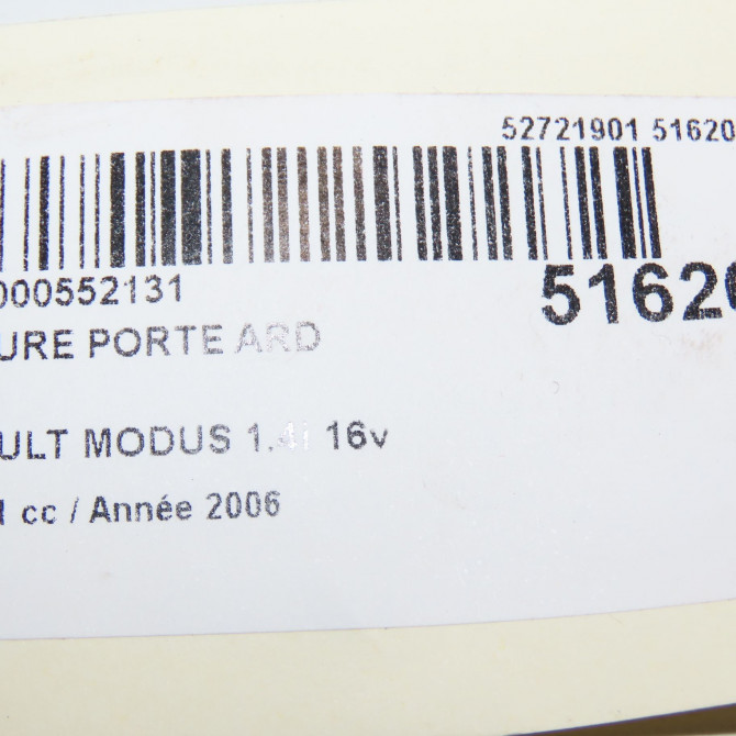 Serrure porte ard occasion RENAULT MODUS Phase 1 09-2004->12-2007 1.4i 16v 8200219249 5