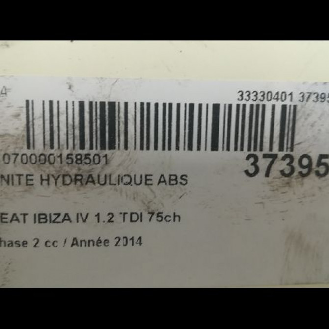 Unité hydraulique ABS occasion SEAT IBIZA IV IBIZA IV Phase 2 2012-02-01->2016-03-31 1.2 TDI 75ch 6R0614117AHBEF 3