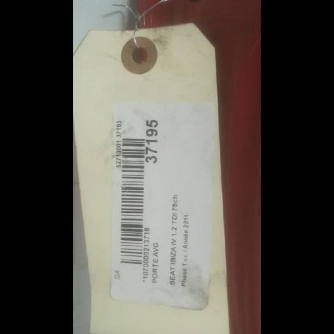 Porte avant gauche occasion SEAT IBIZA IV Phase 1 05-2008->01-2012 1.2 TDI 75ch 6J4831055 5