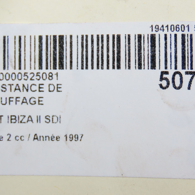 Resistance de chauffage occasion SEAT IBIZA II Phase 2 05-1996->09-1999 SDI 6