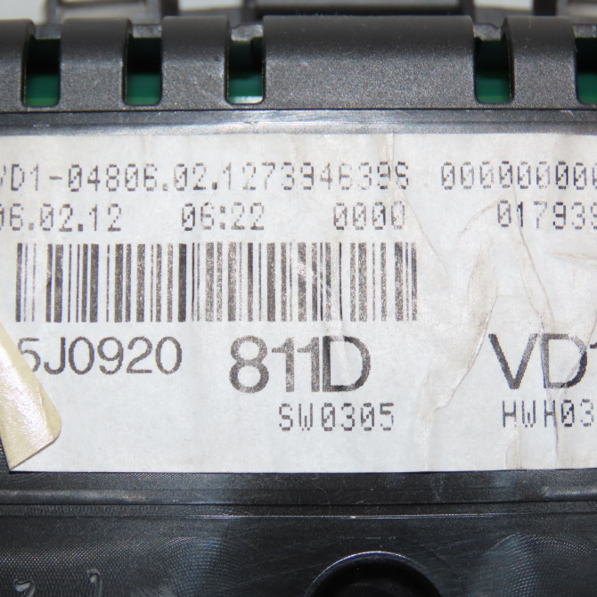 Compteur occasion SKODA FABIA II Phase 2 03-2010->12-2014 1.6 TDI 90ch 5J0920811D 4