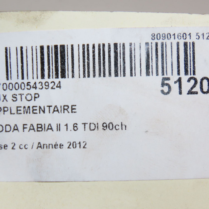 Feux stop supplementaire occasion SKODA FABIA II Phase 2 03-2010->12-2014 1.6 TDI 90ch 5J6945097A47H 4