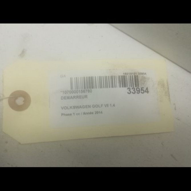Démarreur occasion VOLKSWAGEN GOLF VII GOLF VII Phase 1 2012-10-01->2017-06-30 1.4 TSI 150ch AM911023N 3