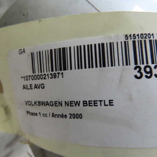 Aile avant gauche occasion VOLKSWAGEN NEW BEETLE I Phase 1 01-1999->10-2005 1.9 TDI 90ch 1C0821105FGRU 6