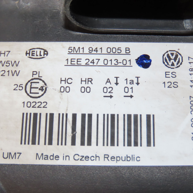 Phare gauche occasion VOLKSWAGEN GOLF PLUS Phase 1 03-2005->03-2009 1.9 TDI 105ch 5M1941005B 4