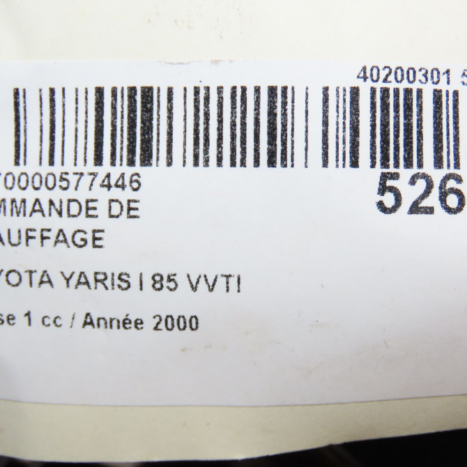 Commande de chauffage occasion TOYOTA YARIS I Phase 1 04-1999->03-2003 85 VVTI 5591052010 6