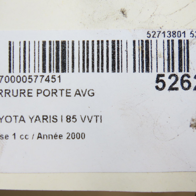 Serrure porte avg occasion TOYOTA YARIS I Phase 1 04-1999->03-2003 85 VVTI 6932052080 7