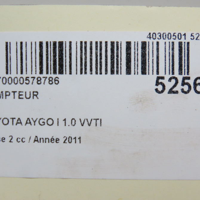 Compteur occasion TOYOTA AYGO I Phase 2 01-2009->06-2012 1.0 VVTI 838000H024 8
