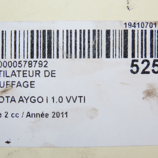 Ventilateur de chauffage occasion TOYOTA AYGO I Phase 2 01-2009->06-2012 1.0 VVTI 871030H011 7