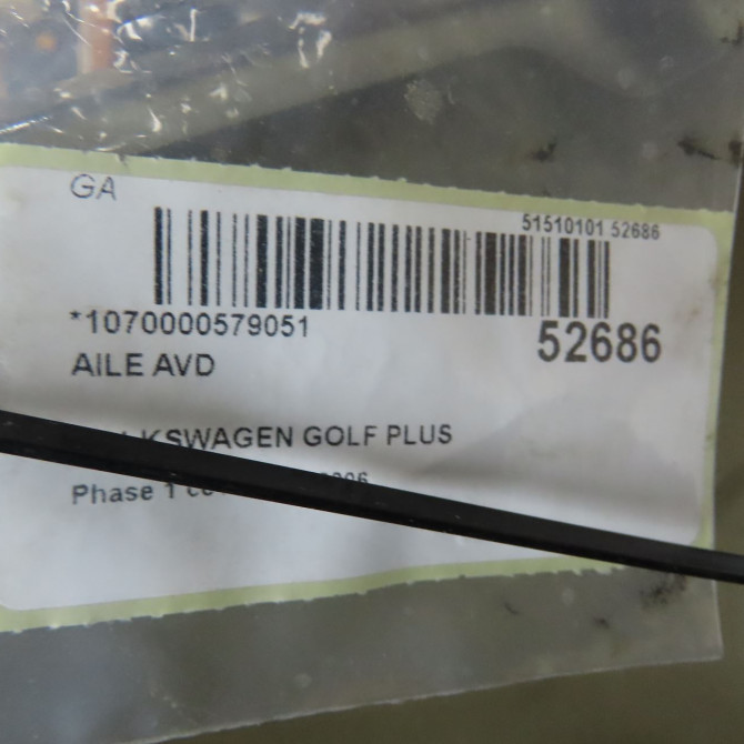 Aile avant droite occasion VOLKSWAGEN GOLF PLUS Phase 1 03-2005->03-2009 1.9 TDI 105ch 5M0821022 5