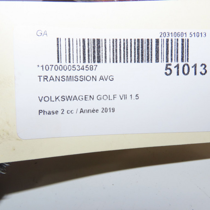 Transmission avant gauche occasion  5Q0407271DD 5