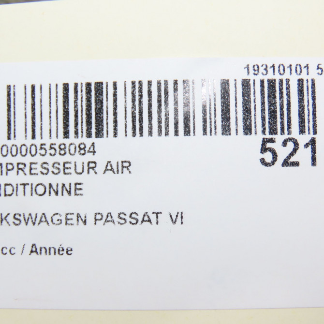 Compresseur air conditionne occasion VOLKSWAGEN PASSAT VI Phase 1 BREAK 10-2010->04-2015 7