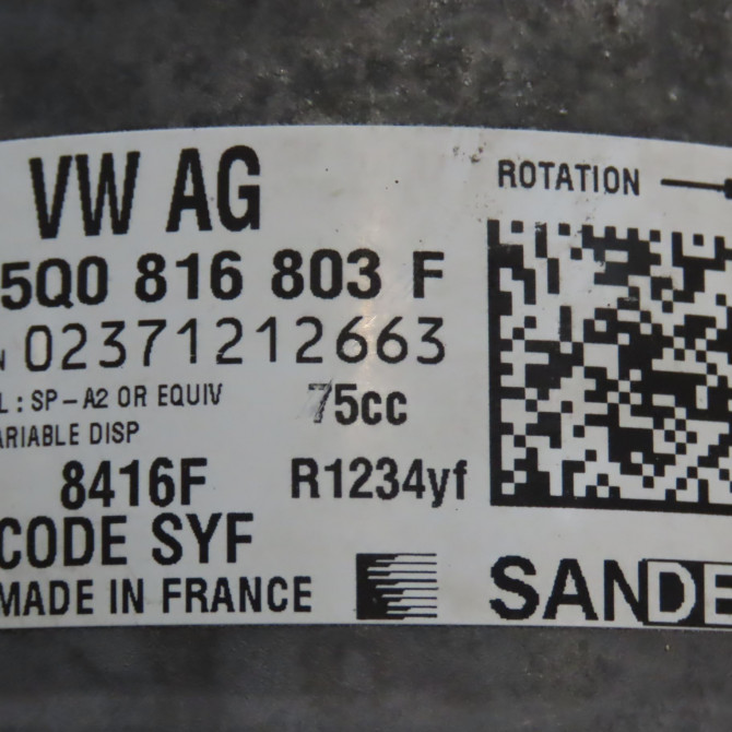Compresseur air conditionne occasion VOLKSWAGEN POLO V Phase 2 02-2014->... 1.2i 90ch 6