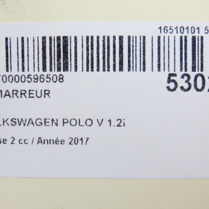 Démarreur occasion VOLKSWAGEN POLO V Phase 2 02-2014->... 1.2i 90ch 7