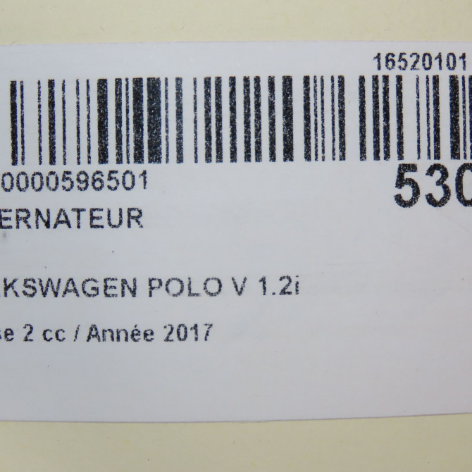 Alternateur occasion VOLKSWAGEN POLO V Phase 2 02-2014->... 1.2i 90ch 8