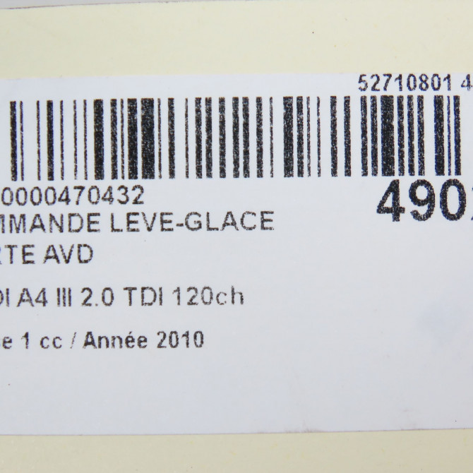 Commande lève-glace porte avant droite occasion AUDI A4 III Phase 1 01-2008->10-2011 2.0 TDI 120ch 8K0959855AV10 5