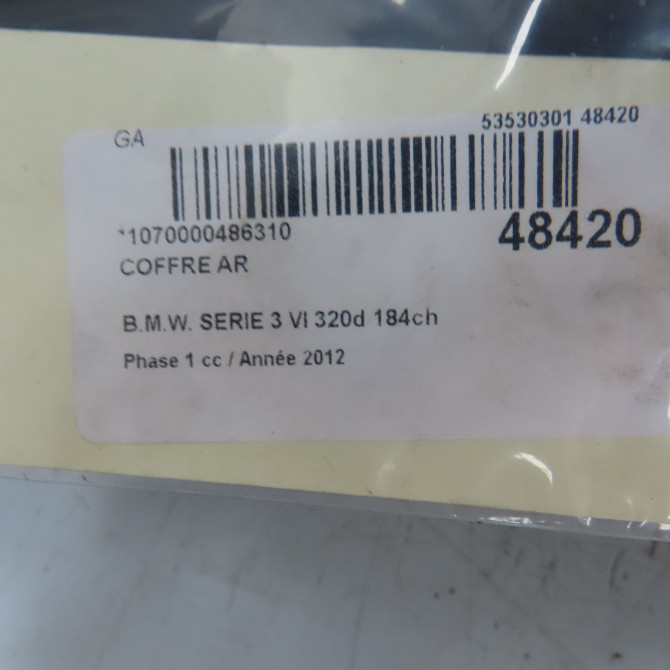 Coffre arrière occasion B.M.W. SERIE 3 VI Phase 1 11-2011->... 320d 184ch 41007288757 4