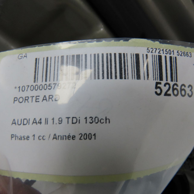 Porte arrière droite occasion AUDI A4 II Phase 1 01-2001->11-2004 1.9 TDi 130ch 8E0833052 4