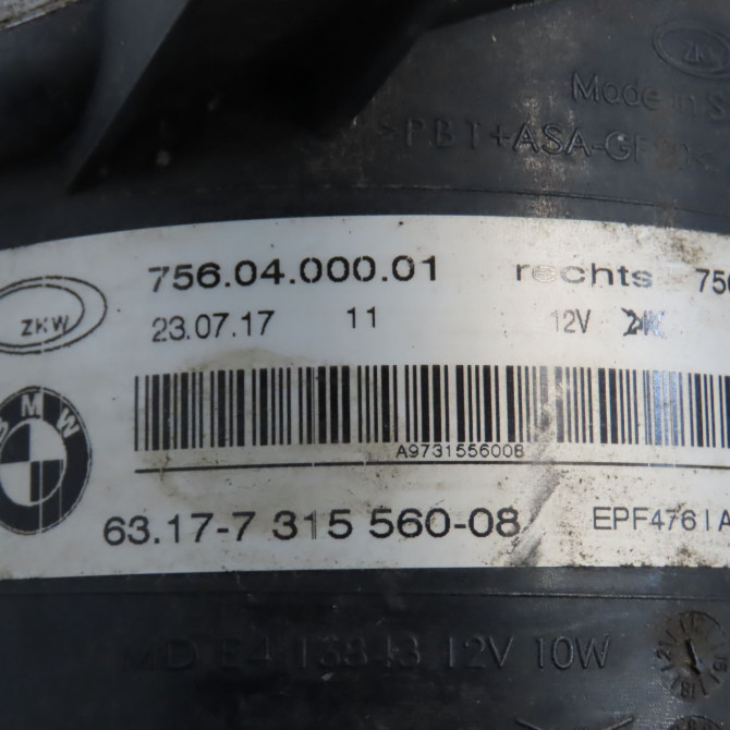 Phare antibrouillard avant droit occasion B.M.W. SERIE 1 II phase 2 03-2015->... 114 D 95ch 63177315560 4