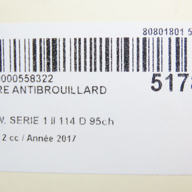 Phare antibrouillard avant gauche occasion B.M.W. SERIE 1 II phase 2 03-2015->... 114 D 95ch 63177315559 6