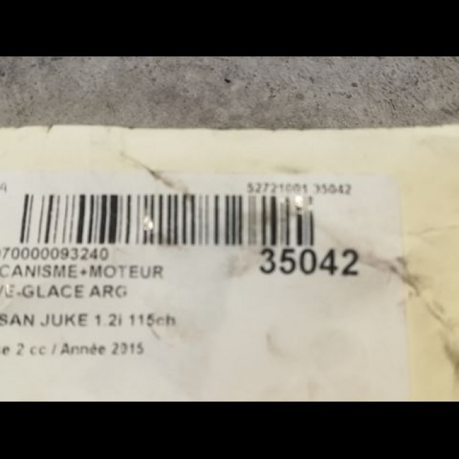 Mecanisme+moteur leve-glace arg occasion NISSAN JUKE Phase 2 03-2014->... 1.2i 115ch 827211KA0B 3
