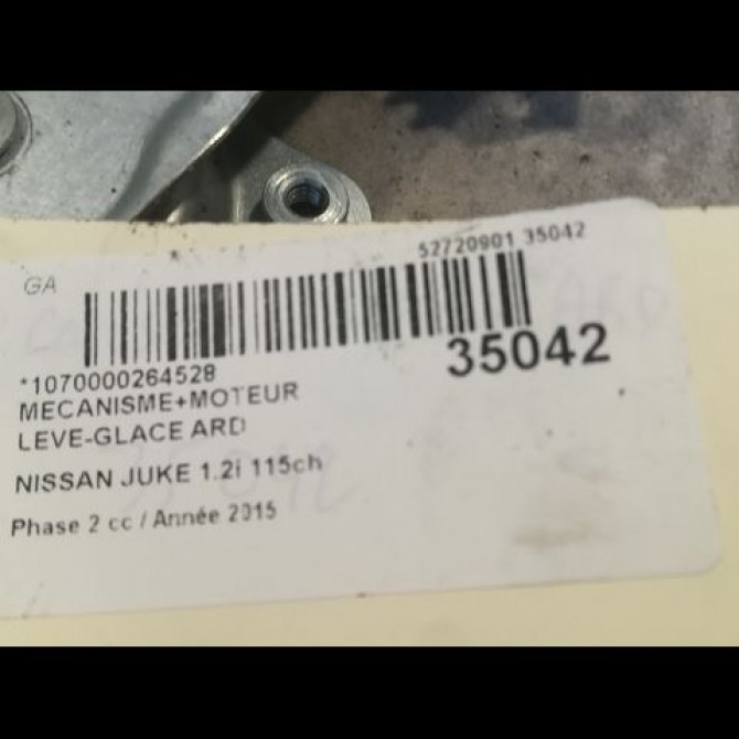 Mecanisme+moteur leve-glace ard occasion NISSAN JUKE Phase 2 03-2014->... 1.2i 115ch 827201KA1C 3