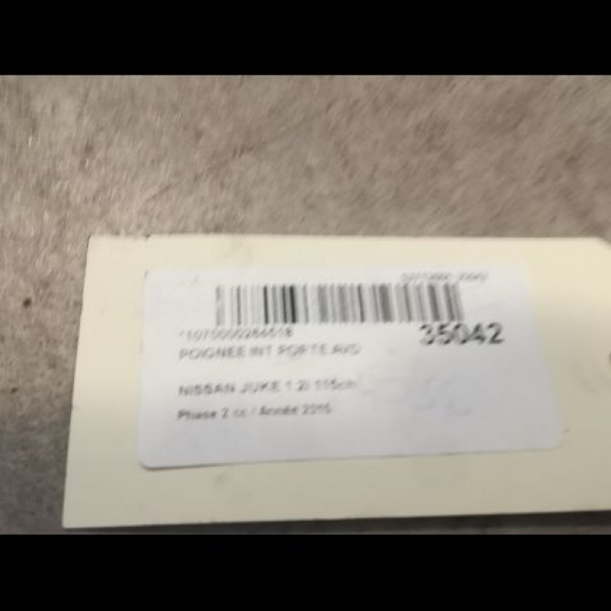 Poignee int porte avd occasion NISSAN JUKE Phase 2 03-2014->... 1.2i 115ch 80670BA61A 2