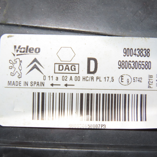 Phare droit occasion CITROEN BERLINGO II Phase 2 02-2012->09-2015 1.6 HDI 90ch 9806306580 4