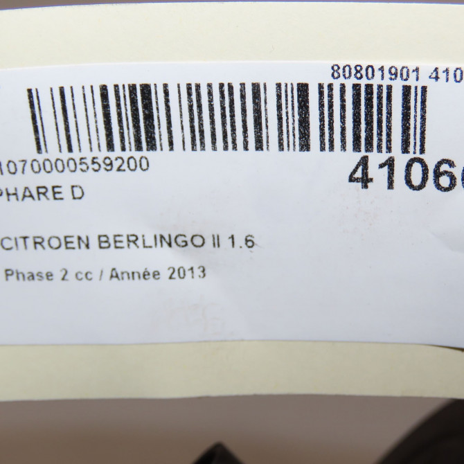 Phare droit occasion CITROEN BERLINGO II Phase 2 02-2012->09-2015 1.6 HDI 90ch 9806306580 6