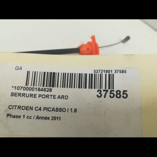 Serrure porte ard occasion CITROEN C4 PICASSO I Phase 1 01-2007->10-2013 1.6 HDi 8v 110ch 9138J8 4