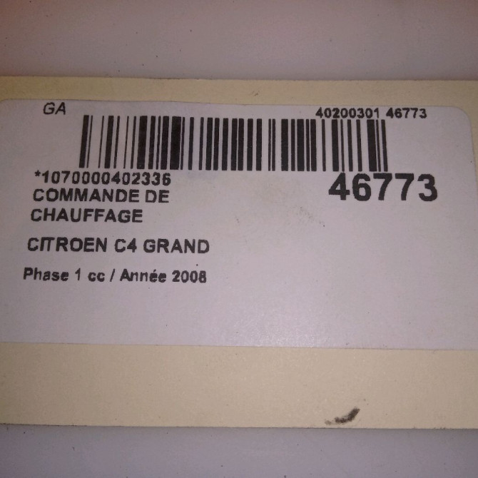 Commande de chauffage occasion CITROEN C4 GRAND PICASSO I Phase 1 10-2006->09-2013 2.0 HDI 138 ch 6451WS 5