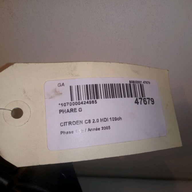 Phare gauche occasion CITROEN C8 Phase 1 06-2002->... 2.0 HDI 109ch 620815 6