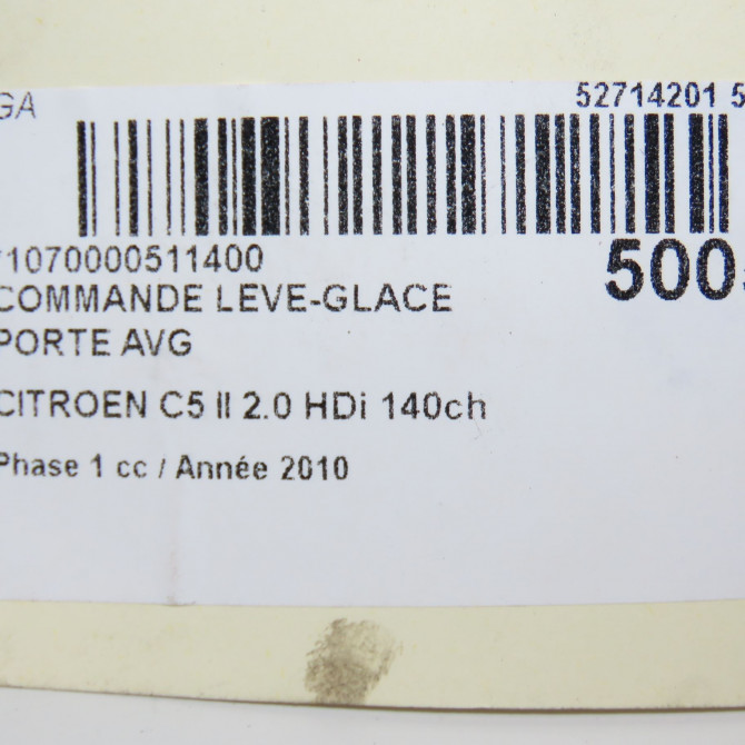 Commande lève-glace porte avant gauche occasion CITROEN C5 II Phase 1 04-2008->... 2.0 HDi 140ch 6490NR 4