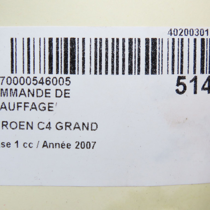 Commande de chauffage occasion CITROEN C4 GRAND PICASSO I Phase 1 10-2006->09-2013 1.6 HDI 110ch 6451WS 5
