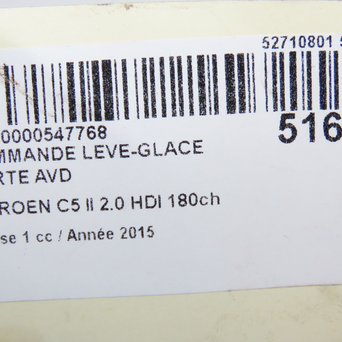 Commande lève-glace porte avant droite occasion CITROEN C5 II Phase 1 04-2008->... 2.0 HDI 180ch 6490Y8 6