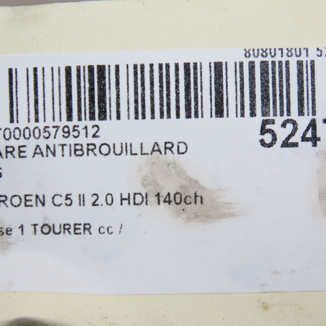 Phare antibrouillard avant gauche occasion CITROEN C5 II Phase 1 04-1995->04-1999 2.0 HDI 140ch 6