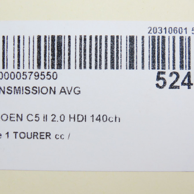 Transmission avant gauche occasion CITROEN C5 II Phase 1 04-1995->04-1999 2.0 HDI 140ch 3272WG 7