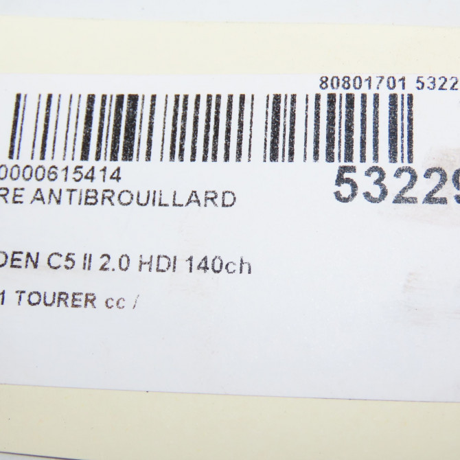 Phare antibrouillard avant droit occasion CITROEN C5 II Phase 1 04-1995->04-1999 2.0 HDI 140ch 6