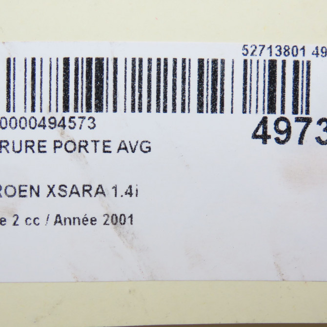 Serrure porte avg occasion CITROEN XSARA Phase 2 09-2000->12-2005 1.4i 9135H4 5