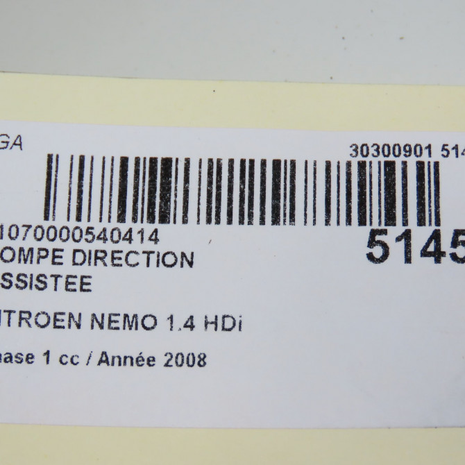 Pompe direction assistee occasion CITROEN NEMO Phase 1 09-2008->... 1.4 HDi 1440200380 7