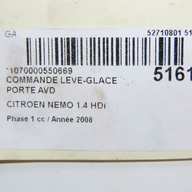 Commande lève-glace porte avant droite occasion CITROEN NEMO Phase 1 09-2008->... 1.4 HDi 6490H0 4
