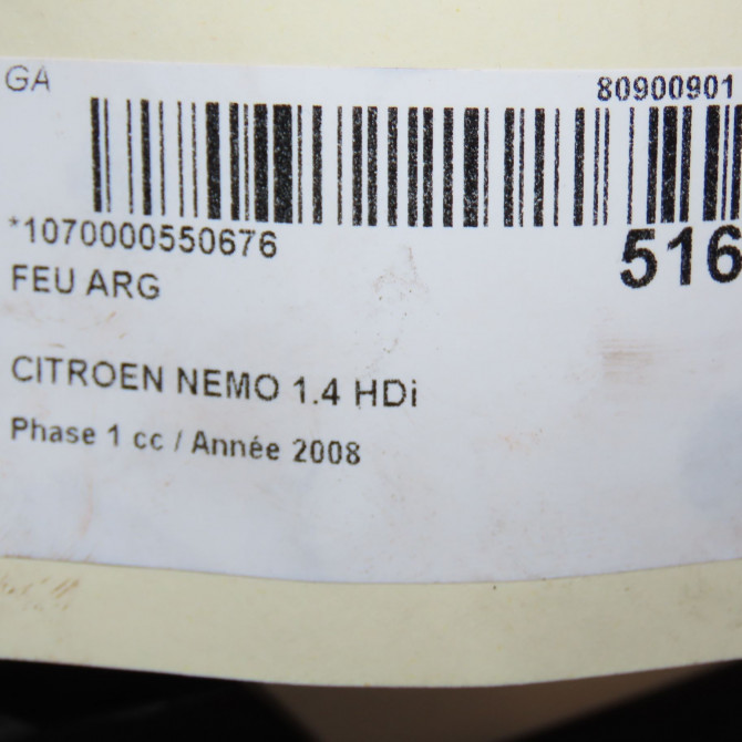 Feu arrière gauche occasion CITROEN NEMO Phase 1 09-2008->... 1.4 HDi 1624216880 6